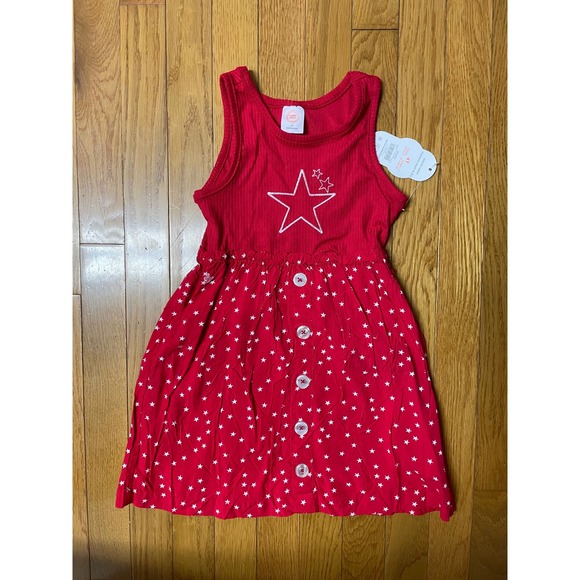 wonder nation Other - Girls Red Star Print Ribbed Sleeveless Dress Size‎ 4T NWT patriotic/ July 4th